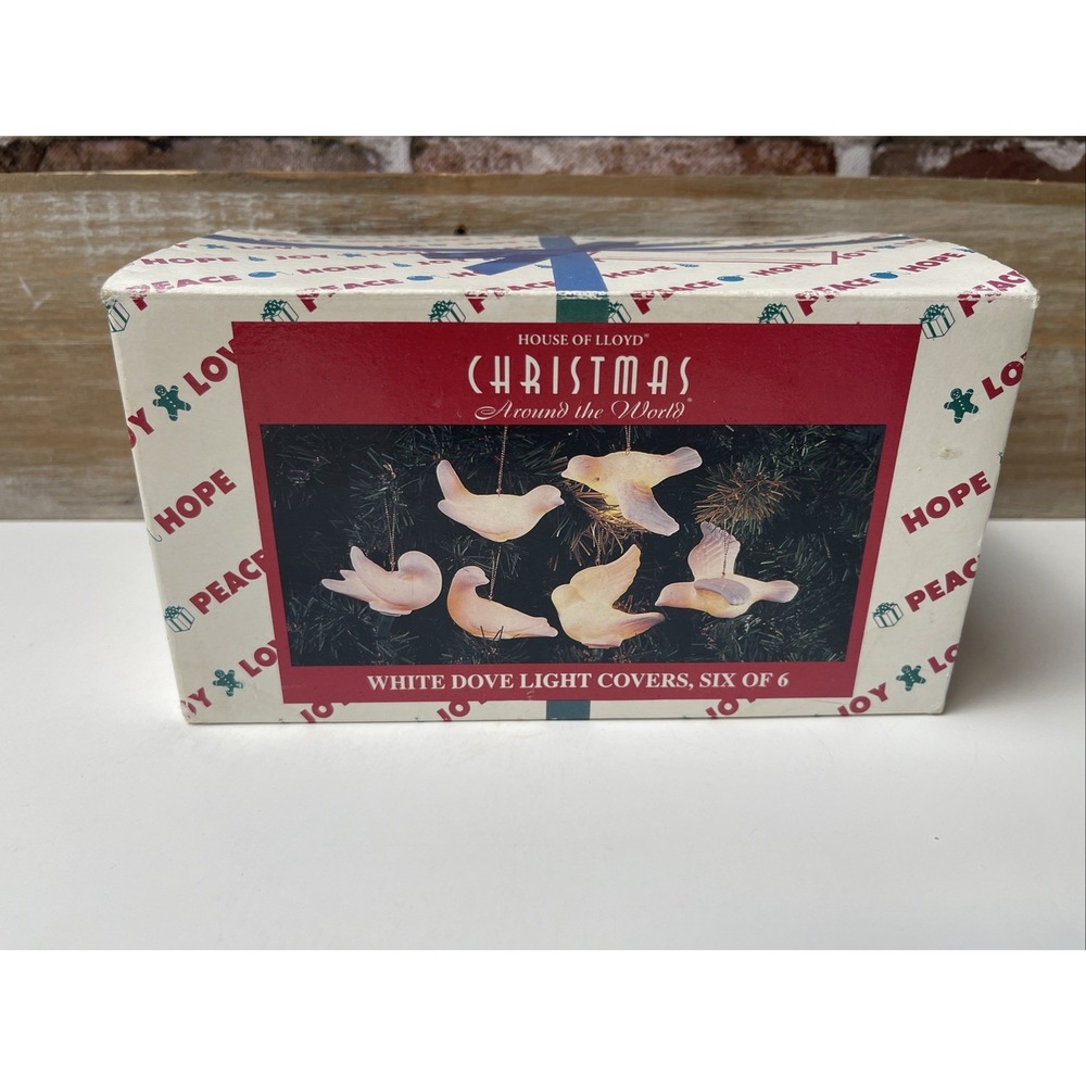 House of Lloyd Vintage Christmas White Dove Light Covers Set of 6